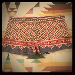 FP One Mirrored Embroidered Boho Festival Shorts